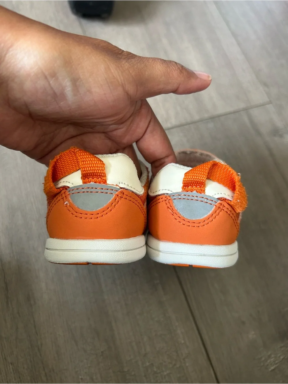 Orange IFME Light Baby / Toddler One-Belt Mesh Sneakers Size: 7.5